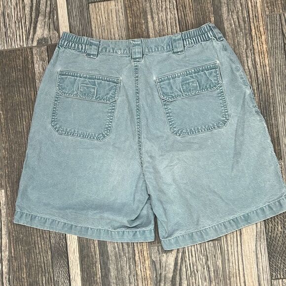 ☀️ Vintage L.L.Bean Women Cargo Shorts Tropic Weight Aqua Blue Acid Wash Sz 10 - Picture 5 of 7